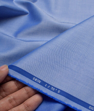 Luthai  Supima Cotton Solids Shirting Fabric (Cornflower Blue)