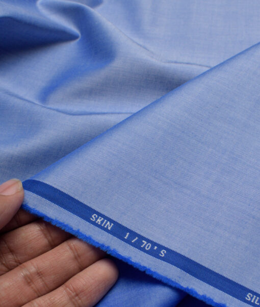 Luthai  Supima Cotton Solids Shirting Fabric (Cornflower Blue)