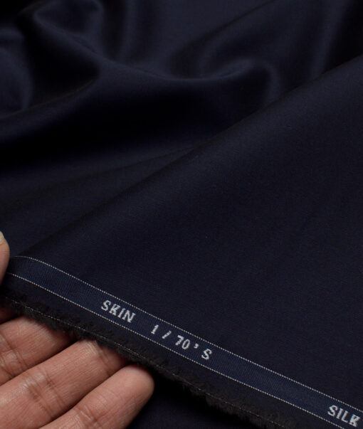 Luthai  Supima Cotton Solids Shirting Fabric (Navy Blue)