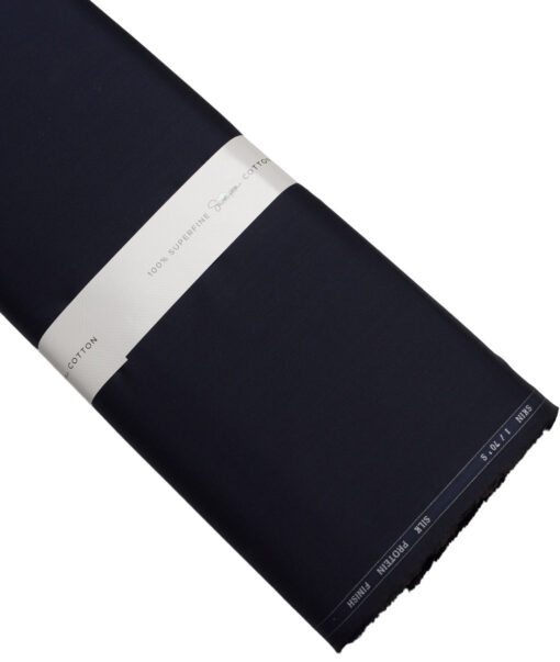 Luthai  Supima Cotton Solids Shirting Fabric (Navy Blue)
