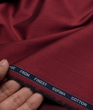 Luthai  Supima Cotton Solids Shirting Fabric (Maroon)