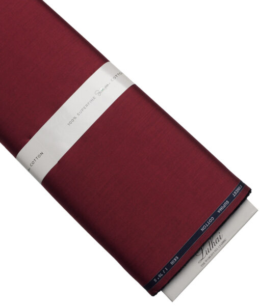 Luthai  Supima Cotton Solids Shirting Fabric (Maroon)