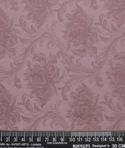 Luthai  Supima Cotton Self Design Shirting Fabric (Faded Pink)
