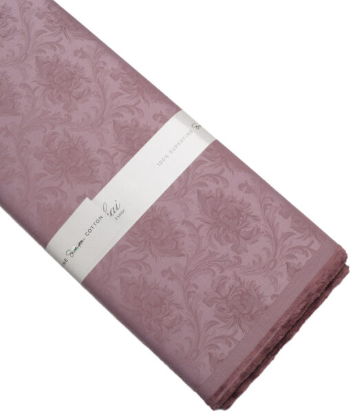 Luthai  Supima Cotton Self Design Shirting Fabric (Faded Pink)