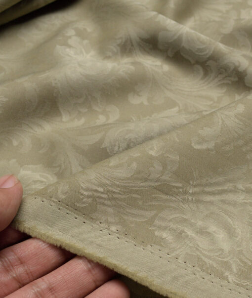 Luthai  Supima Cotton Self Design Shirting Fabric (Pale Olive Green)