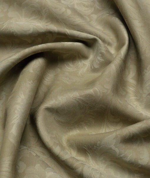 Luthai  Supima Cotton Self Design Shirting Fabric (Pale Olive Green)