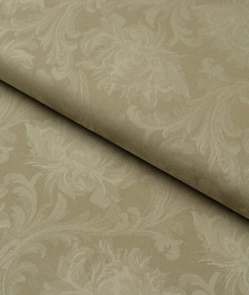 Luthai  Supima Cotton Self Design Shirting Fabric (Pale Olive Green)