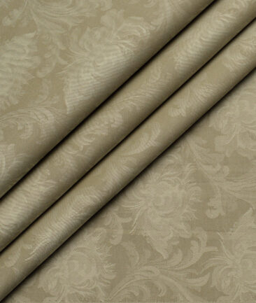 Luthai  Supima Cotton Self Design Shirting Fabric (Pale Olive Green)