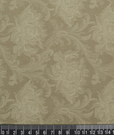 Luthai  Supima Cotton Self Design Shirting Fabric (Pale Olive Green)