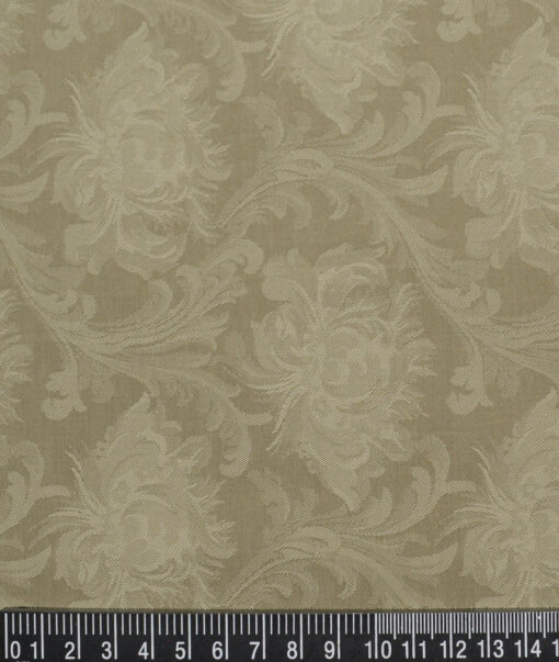 Luthai  Supima Cotton Self Design Shirting Fabric (Pale Olive Green)