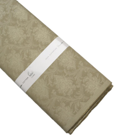 Luthai  Supima Cotton Self Design Shirting Fabric (Pale Olive Green)