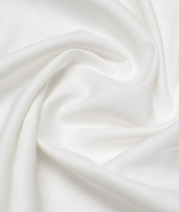 Raymond  Cotton Linen Solids Shirting Fabric (White)