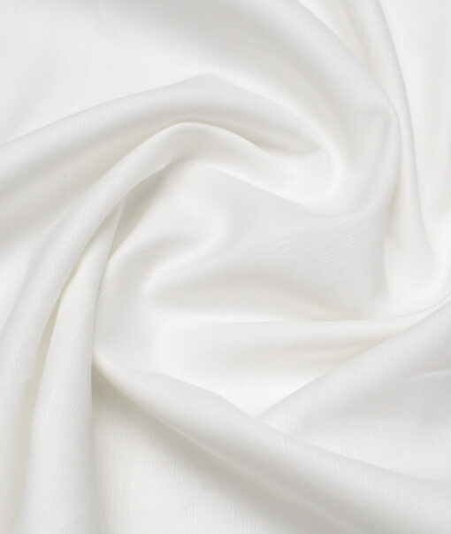 Raymond  Cotton Linen Solids Shirting Fabric (White)