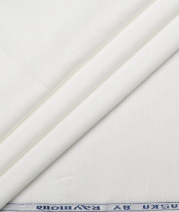 Raymond  Cotton Linen Solids Shirting Fabric (White)
