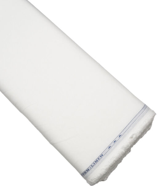 Raymond  Cotton Linen Solids Shirting Fabric (White)