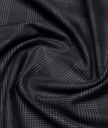 Reid & Taylor  Giza Cotton Checks Shirting Fabric (Grey & Black)