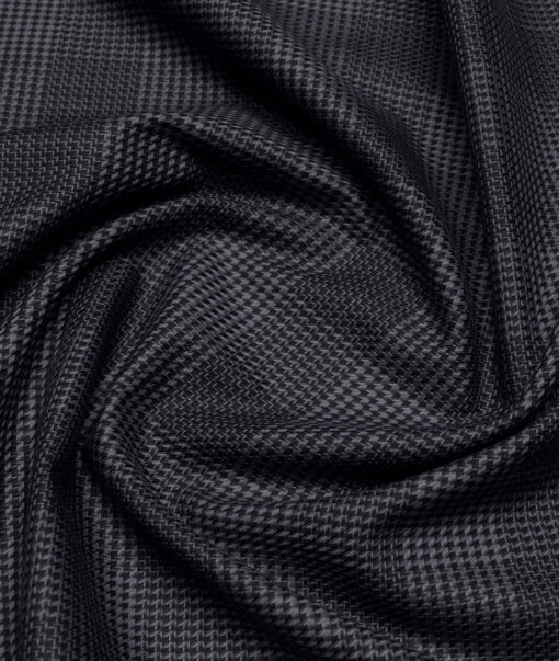 Reid & Taylor  Giza Cotton Checks Shirting Fabric (Grey & Black)