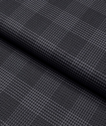 Reid & Taylor  Giza Cotton Checks Shirting Fabric (Grey & Black)