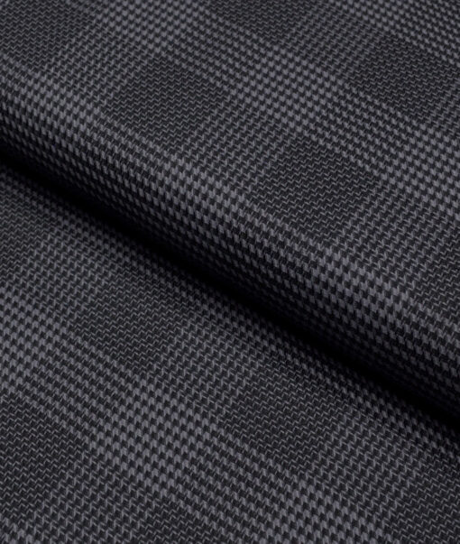 Reid & Taylor  Giza Cotton Checks Shirting Fabric (Grey & Black)