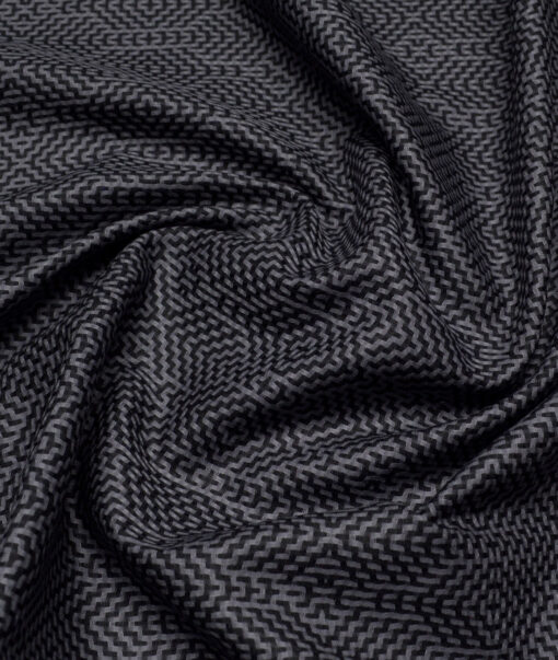 Reid & Taylor  Giza Cotton Self Design Shirting Fabric (Grey)