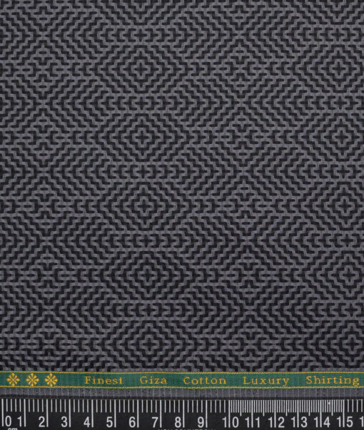Reid & Taylor  Giza Cotton Self Design Shirting Fabric (Grey)