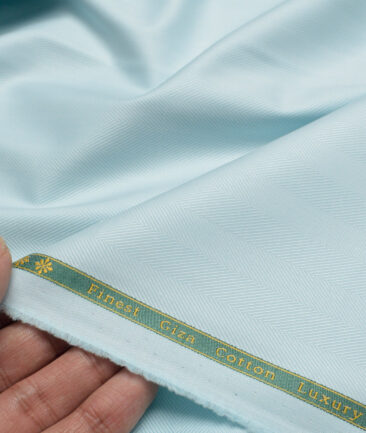Reid & Taylor  Giza Cotton Striped Shirting Fabric (Frost Mint Blue)