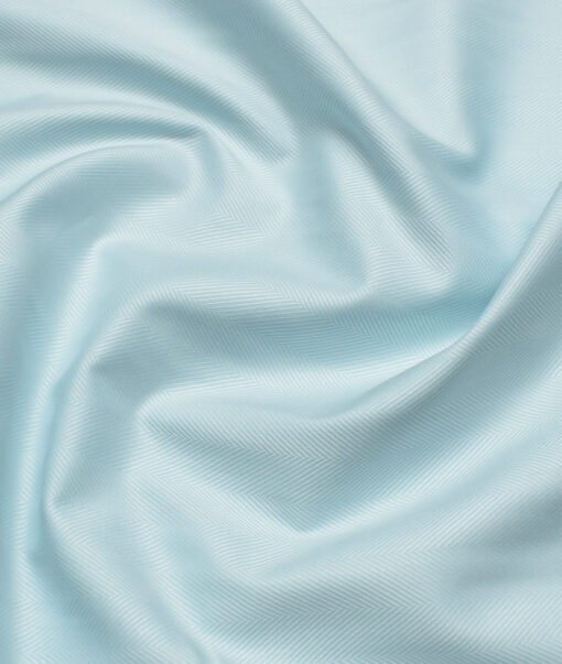Reid & Taylor  Giza Cotton Striped Shirting Fabric (Frost Mint Blue)