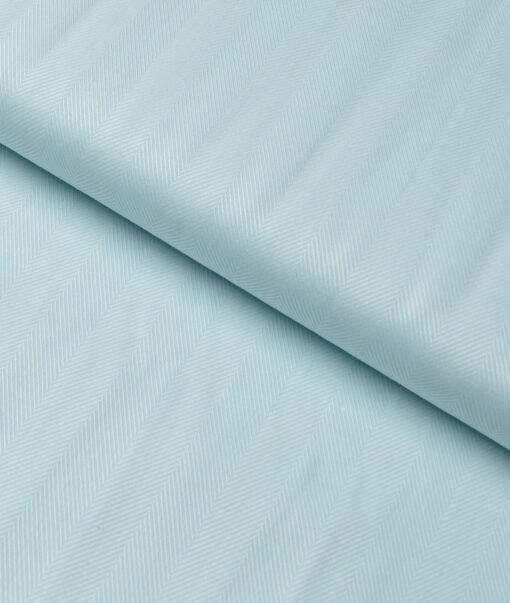 Reid & Taylor  Giza Cotton Striped Shirting Fabric (Frost Mint Blue)