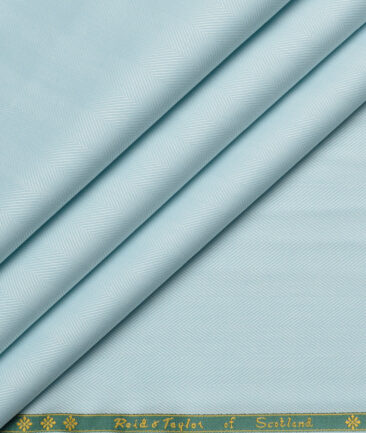 Reid & Taylor  Giza Cotton Striped Shirting Fabric (Frost Mint Blue)