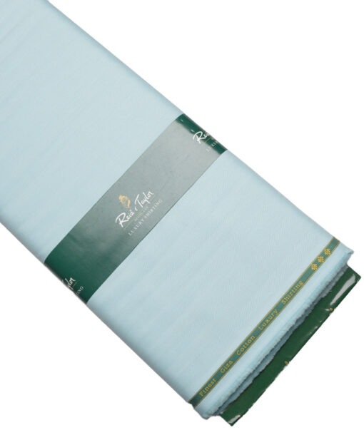 Reid & Taylor  Giza Cotton Striped Shirting Fabric (Frost Mint Blue)