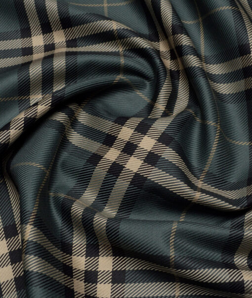 Reid & Taylor  Giza Cotton Checks Shirting Fabric (Green)
