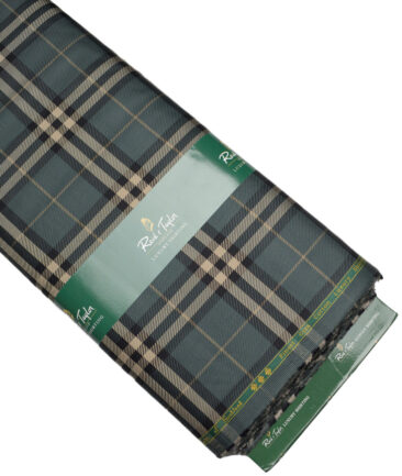 Reid & Taylor  Giza Cotton Checks Shirting Fabric (Green)
