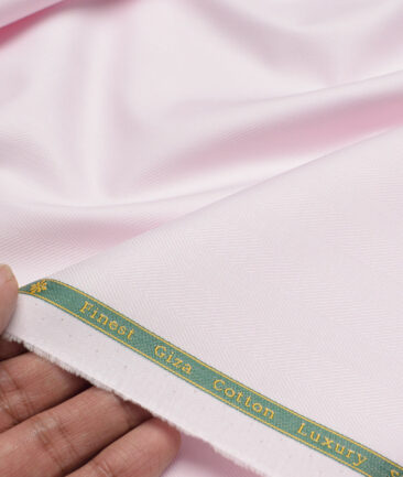 Reid & Taylor  Giza Cotton Striped Shirting Fabric (Pink)