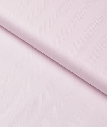 Reid & Taylor  Giza Cotton Striped Shirting Fabric (Pink)