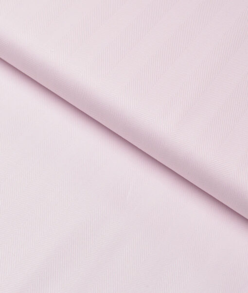 Reid & Taylor  Giza Cotton Striped Shirting Fabric (Pink)