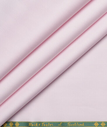 Reid & Taylor  Giza Cotton Striped Shirting Fabric (Pink)
