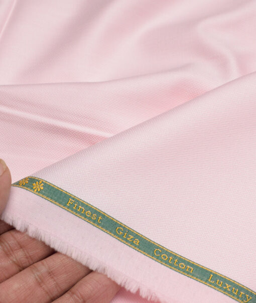 Reid & Taylor  Giza Cotton Striped Shirting Fabric (Pink)