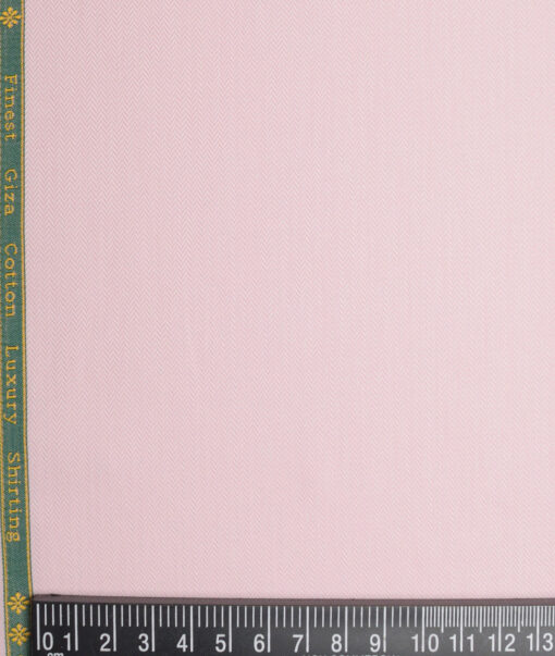 Reid & Taylor  Giza Cotton Striped Shirting Fabric (Pink)