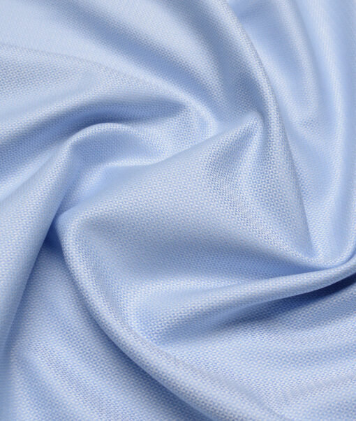Reid & Taylor  Giza Cotton Structured Shirting Fabric (Sky Blue)