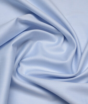Reid & Taylor  Giza Cotton Striped Shirting Fabric (Sky Blue)