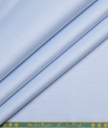 Reid & Taylor  Giza Cotton Striped Shirting Fabric (Sky Blue)
