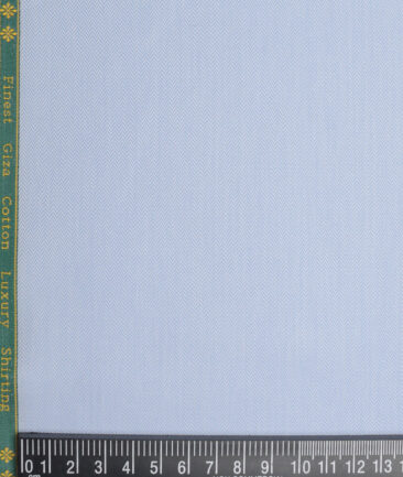 Reid & Taylor  Giza Cotton Striped Shirting Fabric (Sky Blue)