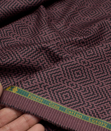 Reid & Taylor  Giza Cotton Self Design Shirting Fabric (Wine)
