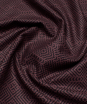 Reid & Taylor  Giza Cotton Self Design Shirting Fabric (Wine)