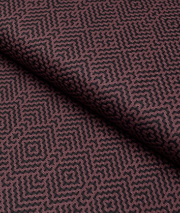 Reid & Taylor  Giza Cotton Self Design Shirting Fabric (Wine)