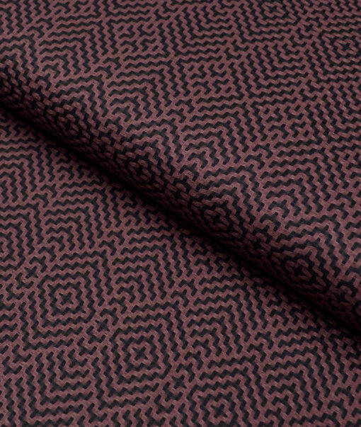 Reid & Taylor  Giza Cotton Self Design Shirting Fabric (Wine)