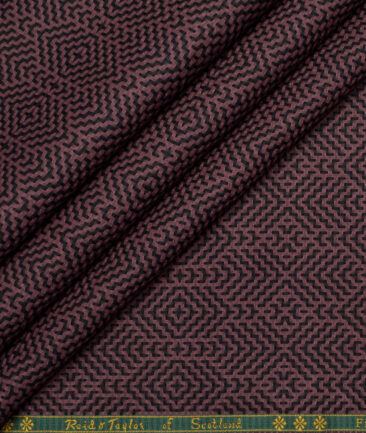 Reid & Taylor  Giza Cotton Self Design Shirting Fabric (Wine)