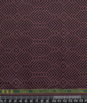 Reid & Taylor  Giza Cotton Self Design Shirting Fabric (Wine)