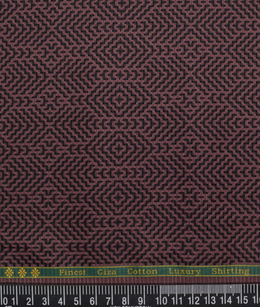 Reid & Taylor  Giza Cotton Self Design Shirting Fabric (Wine)