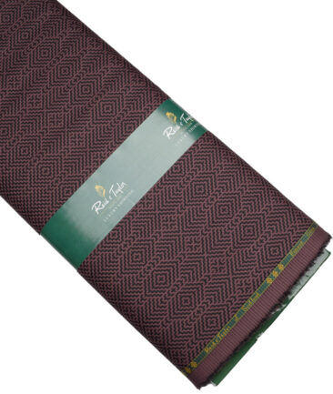 Reid & Taylor  Giza Cotton Self Design Shirting Fabric (Wine)